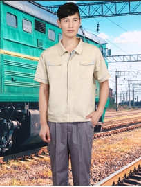 甘肃定做施工工作服,订制纯棉短袖工装制服